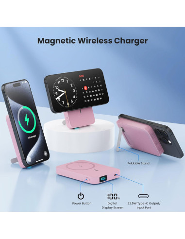 Cargador Portátil Magnético 10800mAh Inalámbrico 25W USB-C
