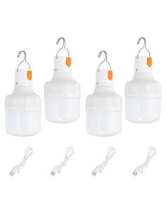 Lámpara de Camping LED PATIKIL - Paquete de 4, 60W, Blanca
