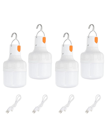 Lámpara de Camping LED PATIKIL - Paquete de 4, 60W, Blanca