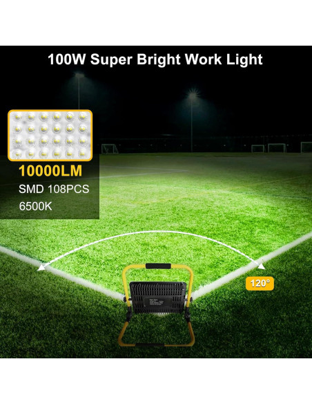 Luz de Trabajo LED 100W CREATESTAR 10000LM IP66 Portátil