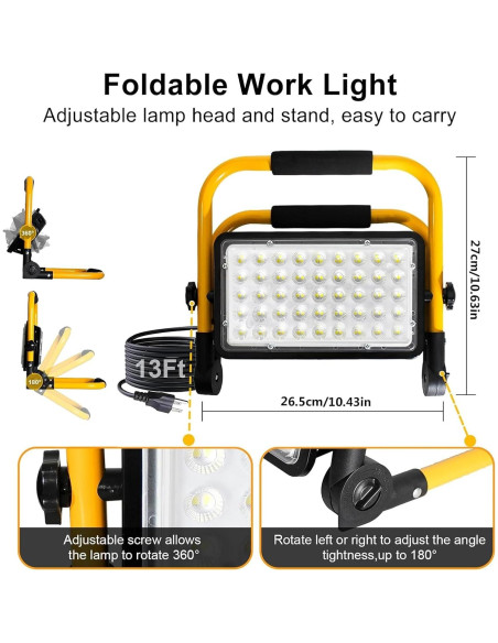 Luz de Trabajo LED 100W CREATESTAR 10000LM IP66 Portátil