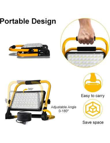 Luz de Trabajo LED 100W CREATESTAR 10000LM IP66 Portátil