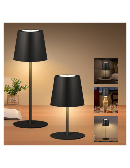 Lámpara de Mesa Inalámbrica JCHPZR 2 Paquetes LED 5000mAh