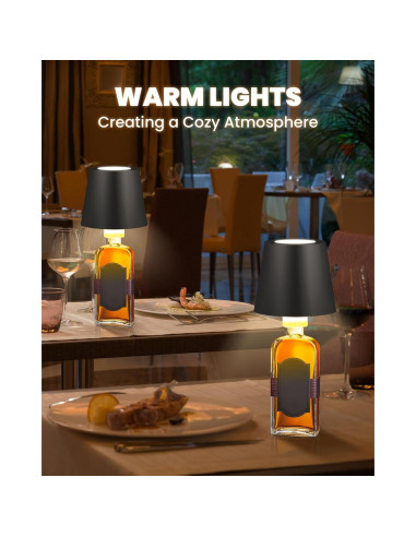 Lámpara de Mesa Inalámbrica JCHPZR 2 Paquetes LED 5000mAh