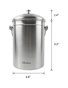 Cubo de Compostaje Abakoo 1.6 Galones Acero Inoxidable 304 2