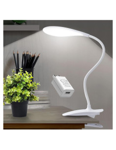 Lámpara de Escritorio LED DWEPTU con Clip y USB, Flexible 360