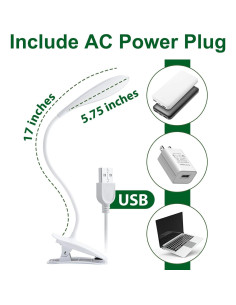 Lámpara de Escritorio LED DWEPTU con Clip y USB, Flexible 360 2