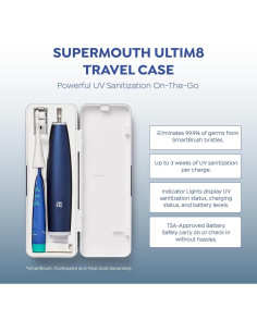 Estuche de viaje SuperMouth Ultim8 - Desinfectante UV Blanco Perla 2
