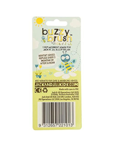 Cabezas de cepillo eléctrico Jack N' Jill Buzzy Brush - 2 unidades
