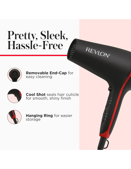 Secador de Pelo Revlon SmoothStay 1875W con Difusor y Concentrador
