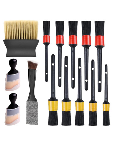 Juego de 14 Cepillos de Limpieza Yauhar para Automóviles