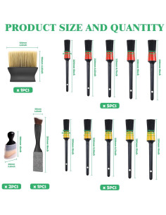 Juego de 14 Cepillos de Limpieza Yauhar para Automóviles 2