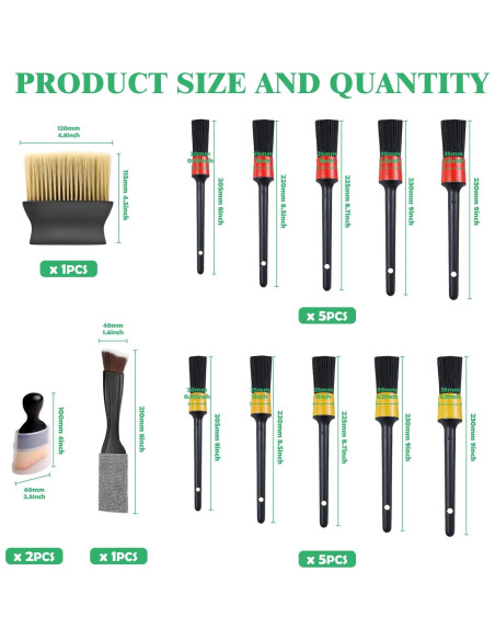 Juego de 14 Cepillos de Limpieza Yauhar para Automóviles