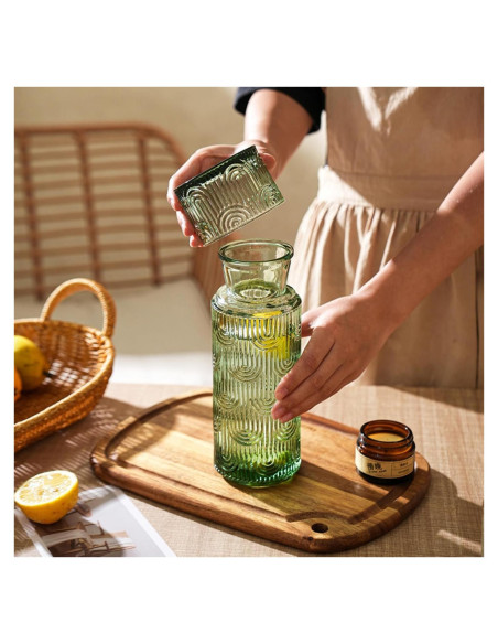 Juego de Jarra de Agua y Vaso de Noche FQDGTFA 0.64L Vidrio
