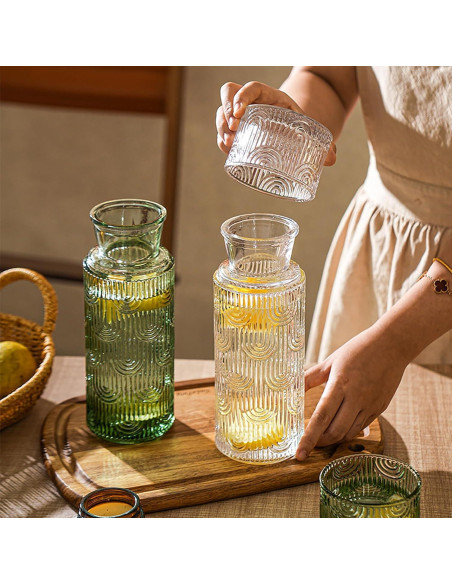 Juego de Jarra de Agua y Vaso de Noche FQDGTFA 0.64L Vidrio