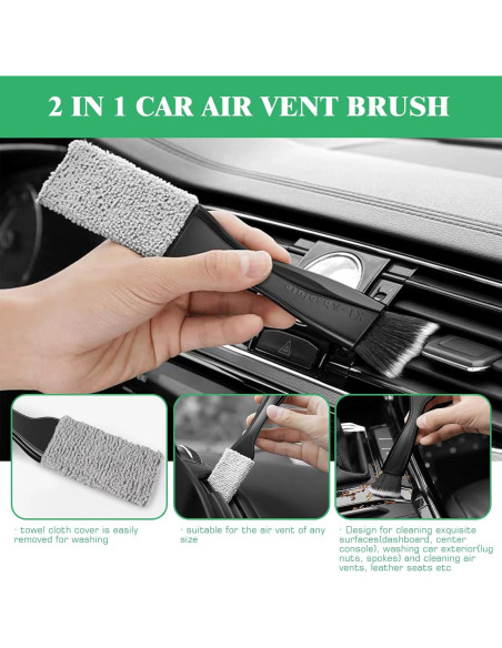 Juego de 14 Cepillos de Limpieza Yauhar para Automóviles