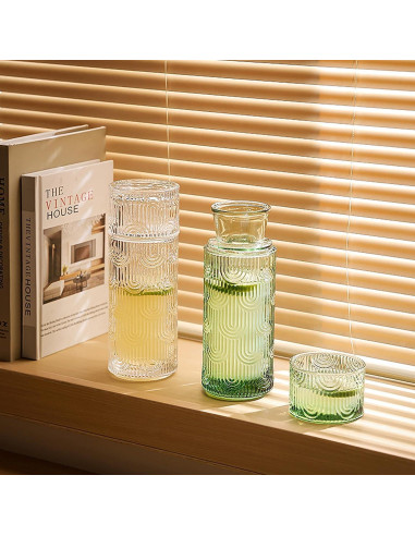 Juego de Jarra de Agua y Vaso de Noche FQDGTFA 0.64L Vidrio