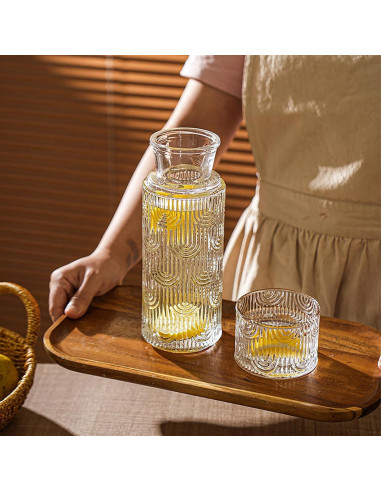 Juego de Jarra de Agua y Vaso de Noche FQDGTFA 0.64L Vidrio