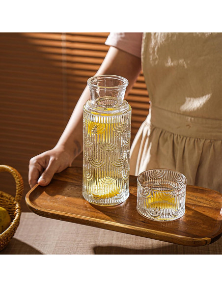 Juego de Jarra de Agua y Vaso de Noche FQDGTFA 0.64L Vidrio