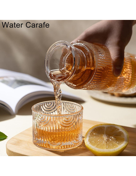 Juego de Jarra de Agua y Vaso de Noche FQDGTFA 0.64L Vidrio