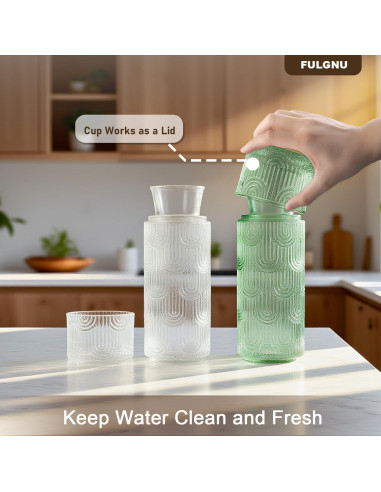 Juego de Jarra de Agua y Vaso FULGNU 638 ml con Tapa