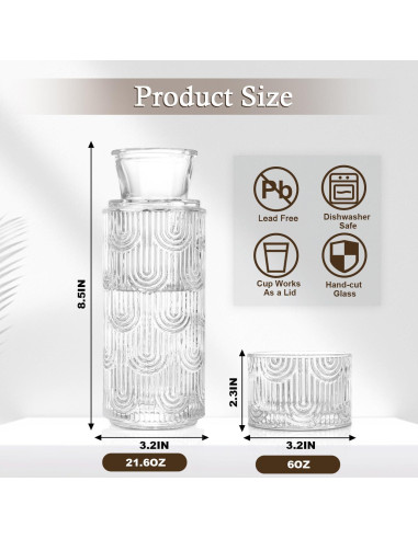 Juego de Jarra de Agua y Vaso FULGNU 638 ml con Tapa