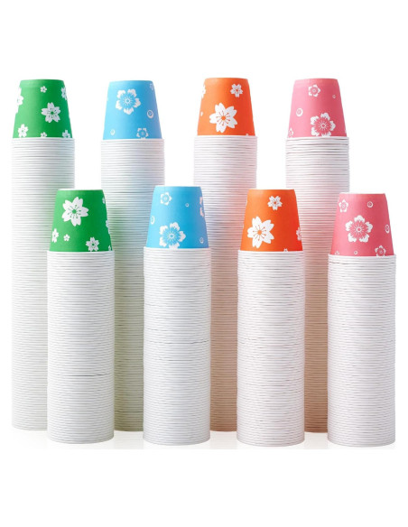 Vasos Desechables de Papel LITOPAK 800 Paquete 85 ml Coloridos