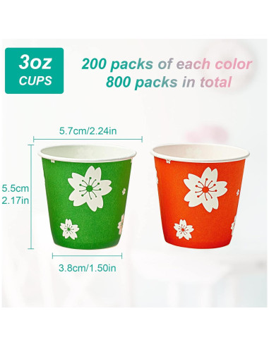 Vasos Desechables de Papel LITOPAK 800 Paquete 85 ml Coloridos