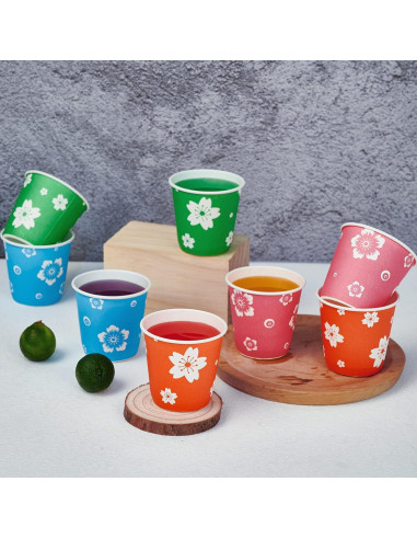 Vasos Desechables de Papel LITOPAK 800 Paquete 85 ml Coloridos