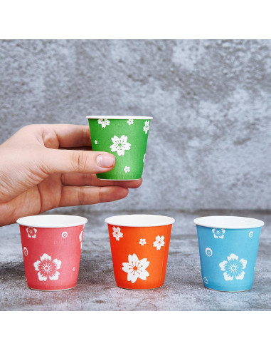 Vasos Desechables de Papel LITOPAK 800 Paquete 85 ml Coloridos