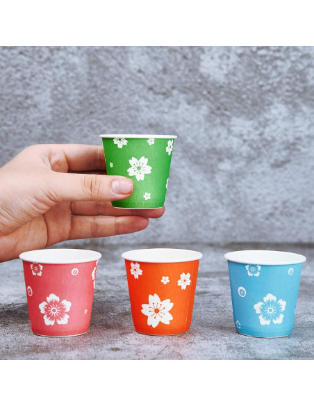 Vasos Desechables de Papel LITOPAK 800 Paquete 85 ml Coloridos