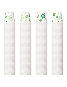 600 Vasos de Papel JOLLY PARTY 3oz Desechables Floral Verde