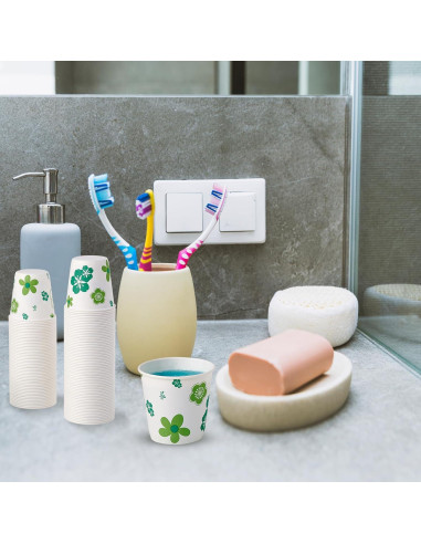 600 Vasos de Papel JOLLY PARTY 3oz Desechables Floral Verde