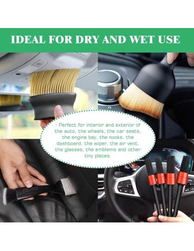 Juego de 14 Cepillos de Limpieza Yauhar para Automóviles