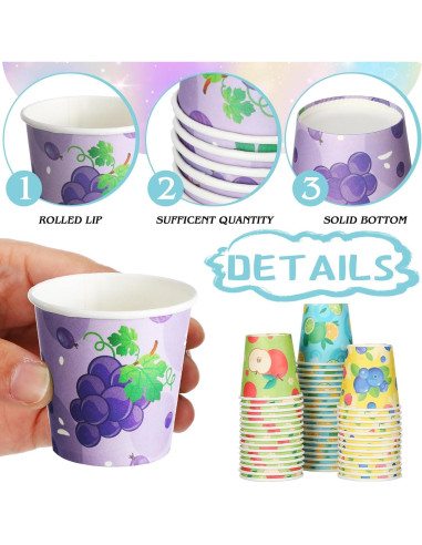Vasos de Papel Desechables Skyley 600 Piezas 3 oz Fruta