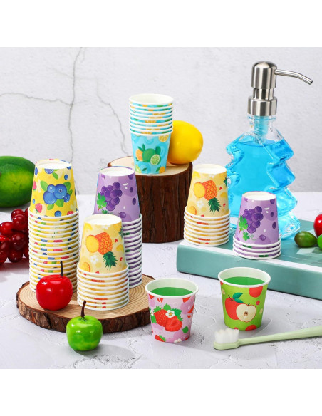 Vasos de Papel Desechables Skyley 600 Piezas 3 oz Fruta