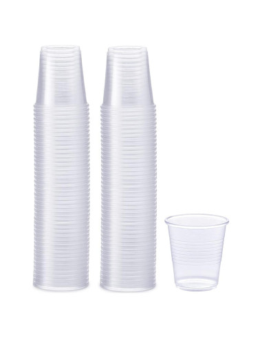 Vasos Desechables de Plástico Transparente 3 oz - 100 Unidades