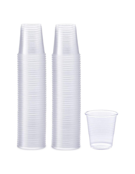 Vasos Desechables de Plástico Transparente 3 oz - 100 Unidades