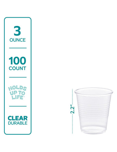 Vasos Desechables de Plástico Transparente 3 oz - 100 Unidades