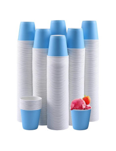 Vasos de Papel Desechables Turbo Bee 600 Unidades 3 oz Azules