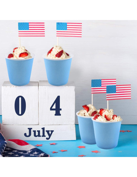 Vasos de Papel Desechables Turbo Bee 600 Unidades 3 oz Azules