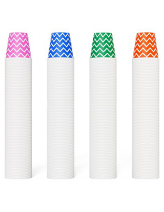 Vasos de Papel Desechables JOLLY PARTY 3oz Rayas - 300 Unidades