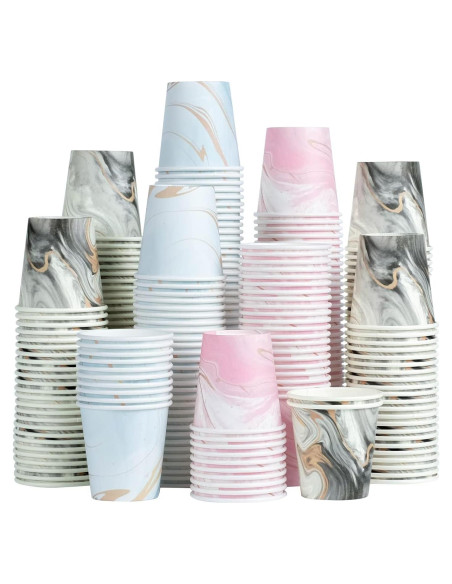 600 Vasos de Papel Desechables Huifany 3 oz Mármol para Baño
