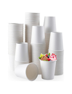 Paquete 600 Vasos de Papel 5 oz TV TOPVALUE Blancos Desechables