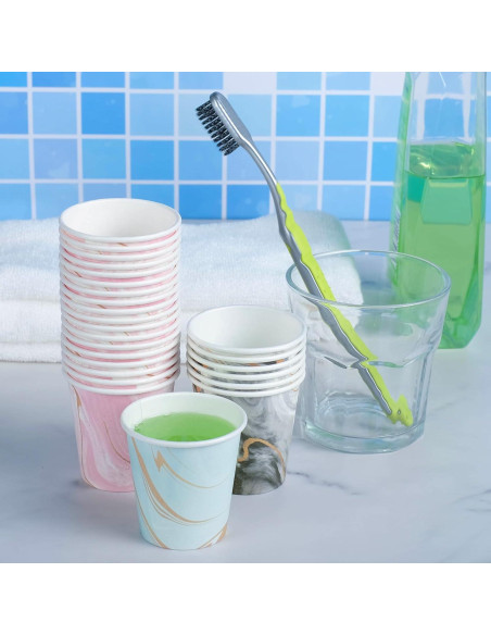 600 Vasos de Papel Desechables Huifany 3 oz Mármol para Baño
