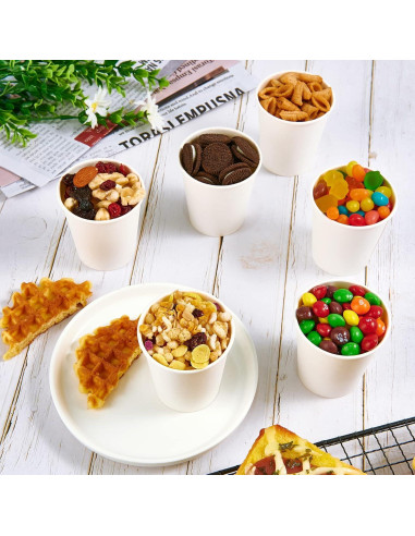 Paquete 600 Vasos de Papel 5 oz TV TOPVALUE Blancos Desechables