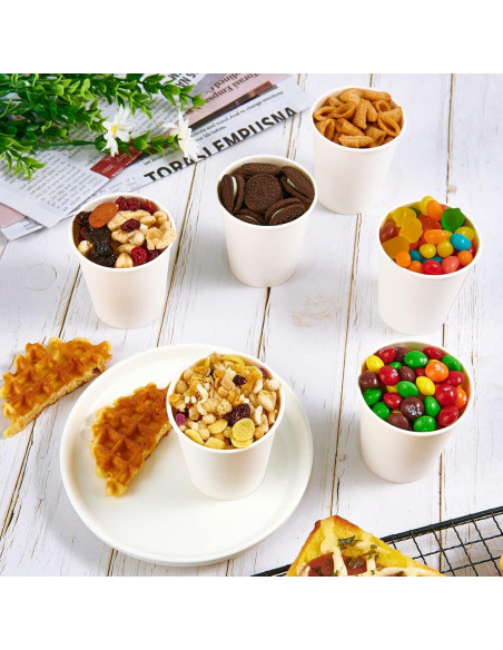 Paquete 600 Vasos de Papel 5 oz TV TOPVALUE Blancos Desechables