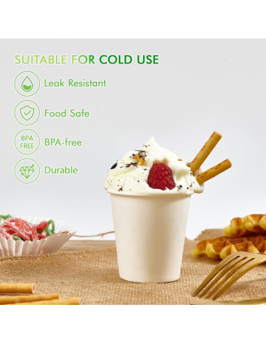 Paquete 600 Vasos de Papel 5 oz TV TOPVALUE Blancos Desechables