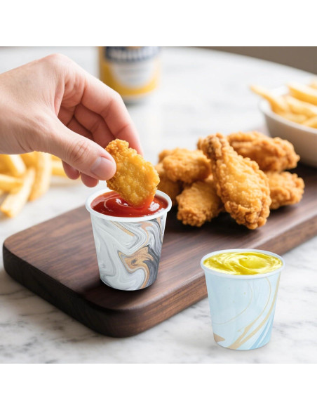 600 Vasos de Papel Desechables Huifany 3 oz Mármol para Baño