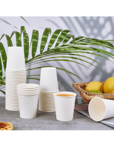 Paquete 600 Vasos de Papel 5 oz TV TOPVALUE Blancos Desechables